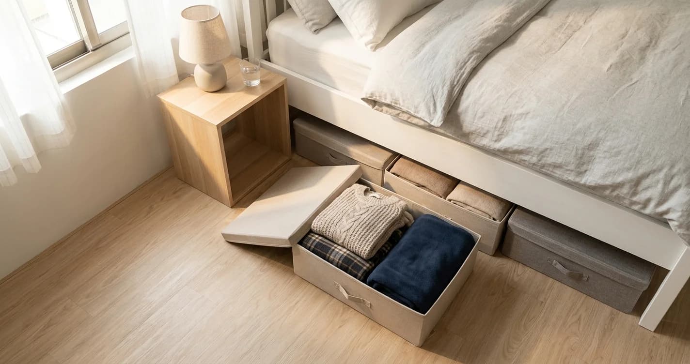 【2026】床底收納盒推薦｜4款實測，換季衣物塞爆衣櫃？這樣解決！